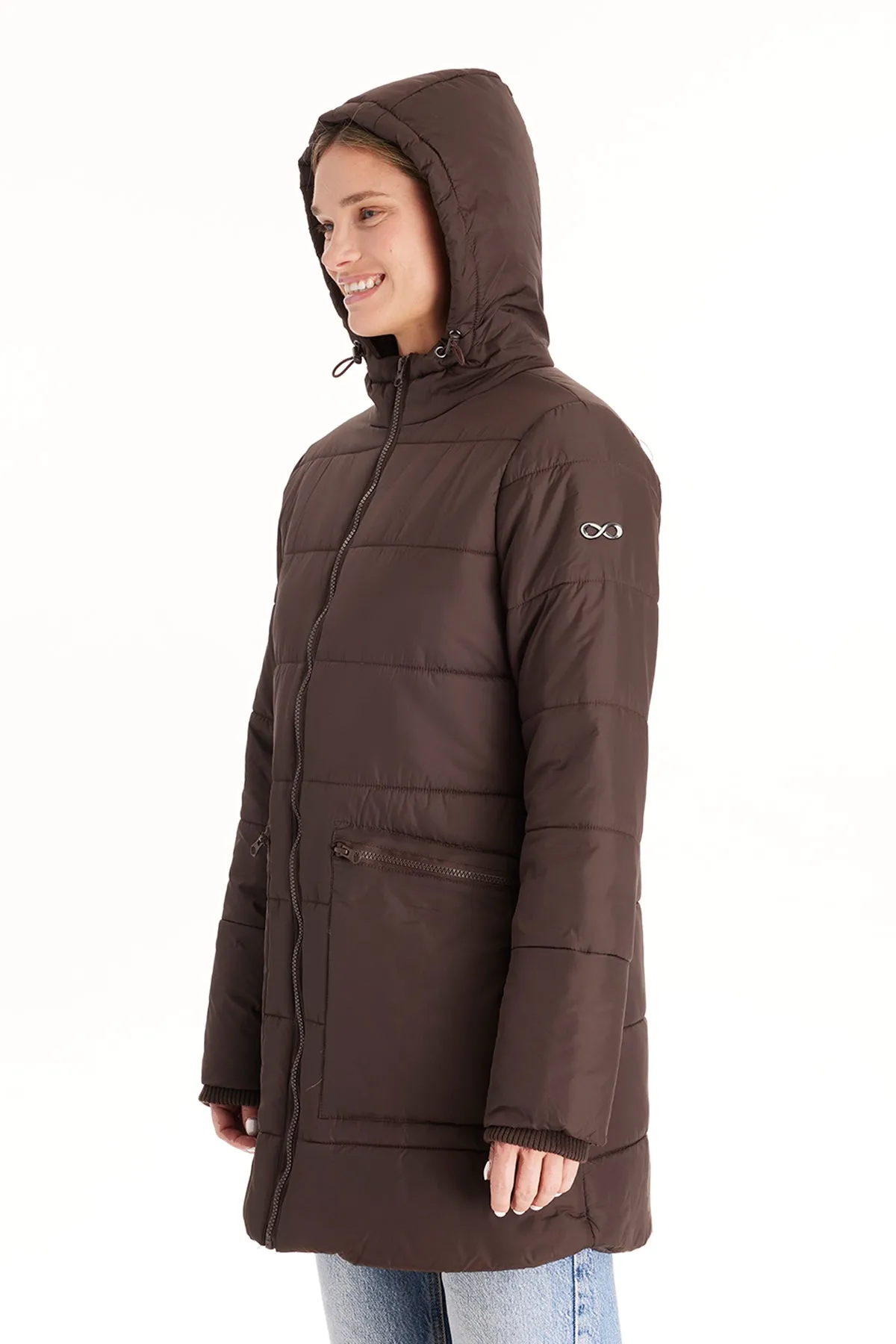 Quilted Hybrid Puffer Coat