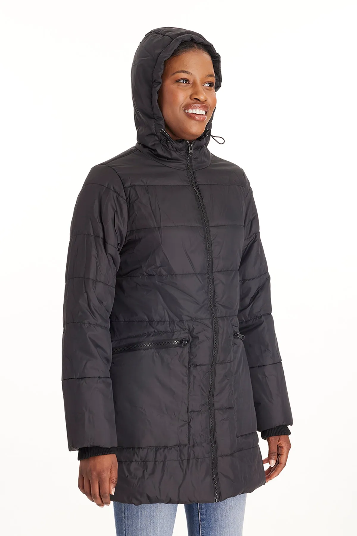 Quilted Hybrid Puffer Coat