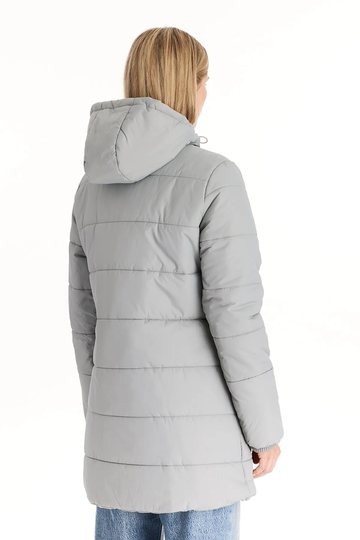 Quilted Hybrid Puffer Coat