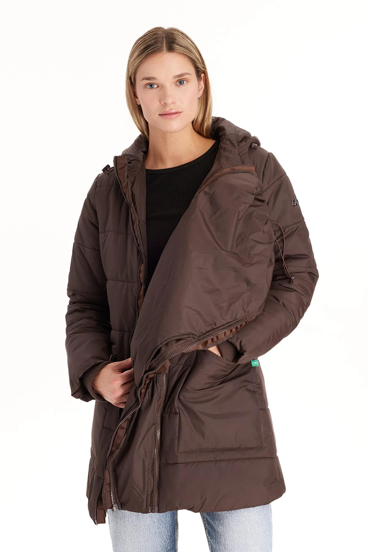 Quilted Hybrid Puffer Coat