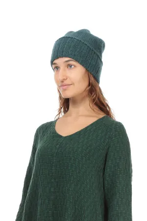 Ribbed Mélange Opal Green Wool Beanie Hat