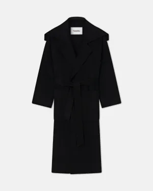 Ruta - Double Wool and Silk Blend Coat - Black