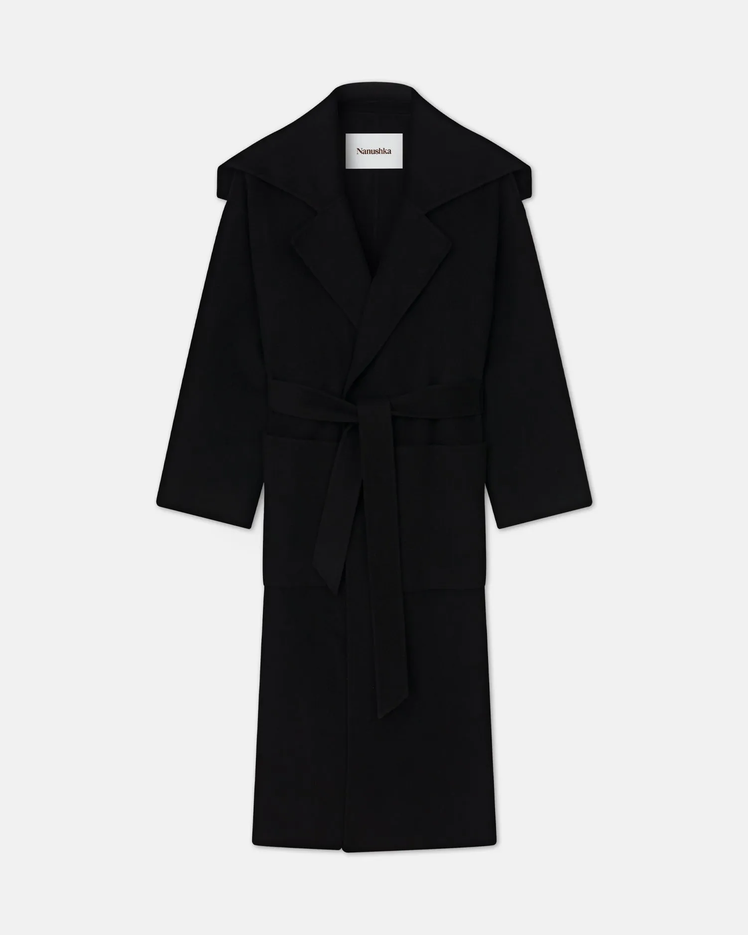 Ruta - Double Wool and Silk Blend Coat - Black