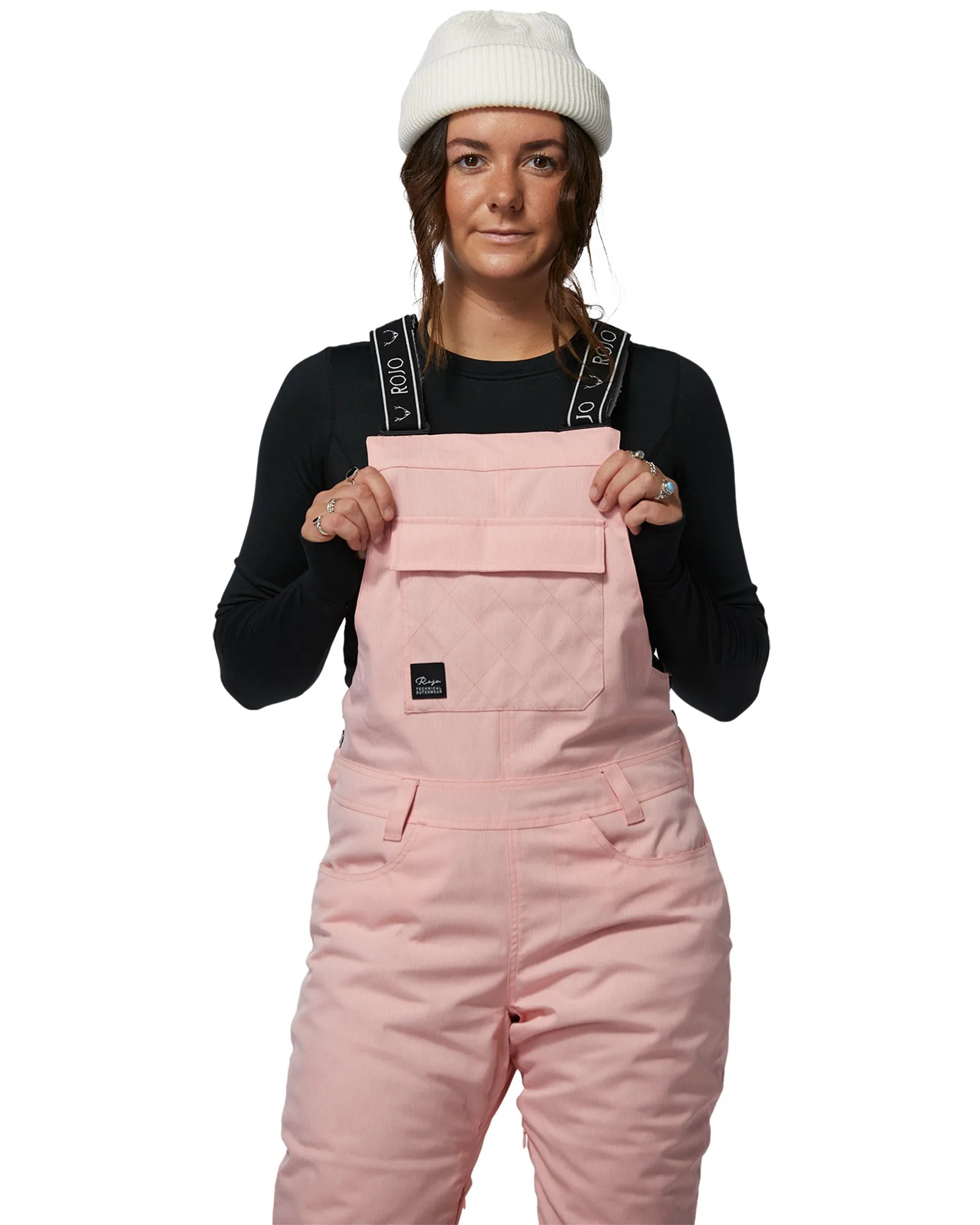 SNOW DAY BIB-ENGLISH ROSE PINSTRIPE