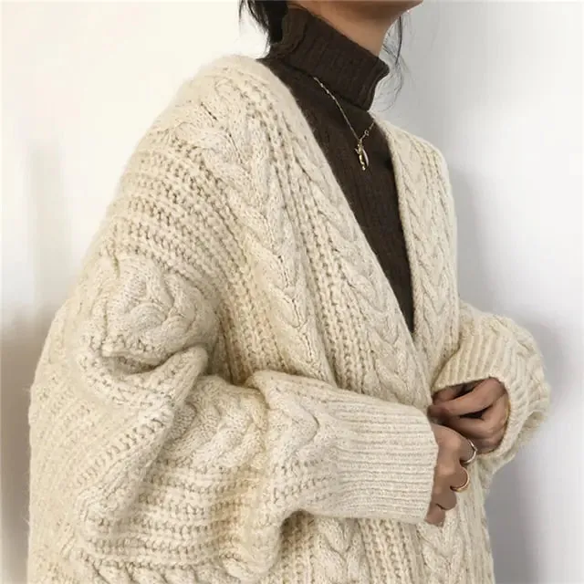 Solid Long Sleeve Thicken Sweater