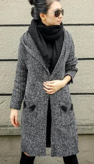 Thick Winter Knitted Star Cardigan Coat