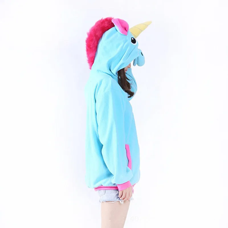 Unicorn Hoodie for Women or Girls (Available in Pink or Blue)