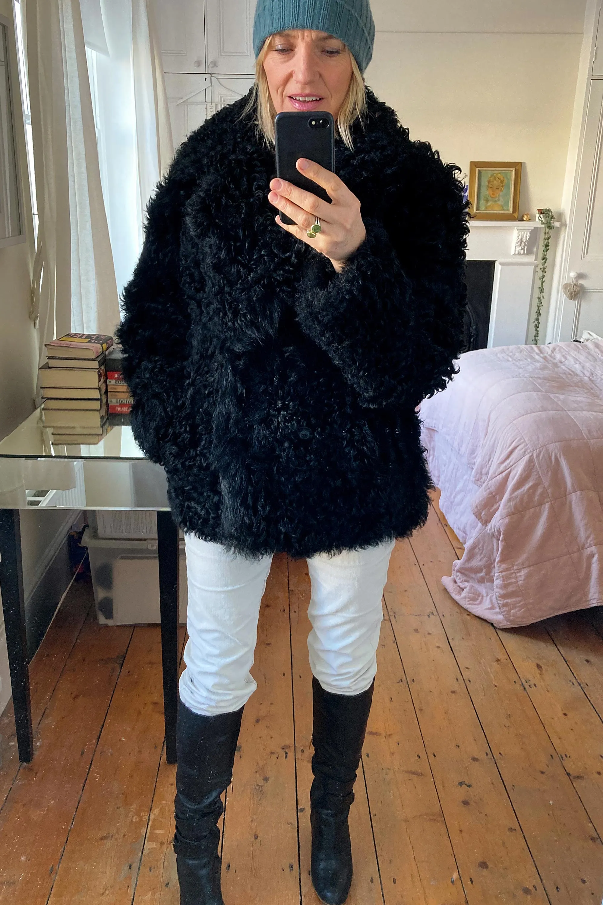 Vanilla Curly Short Shearling Jacket