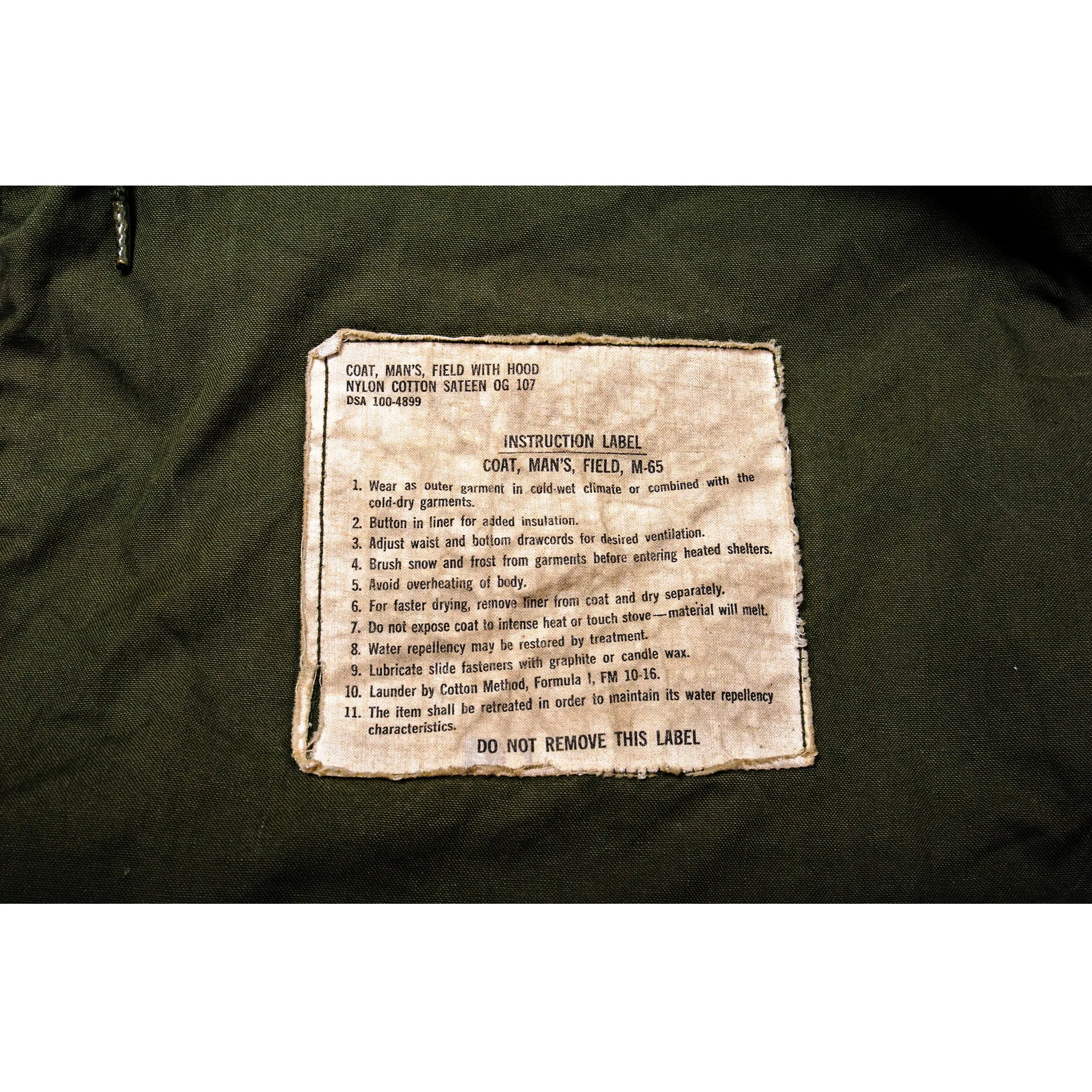 VINTAGE US ARMY M-1965 M65 FIELD JACKET 1966 VIETNAM WAR SIZE MEDIUM REGULAR