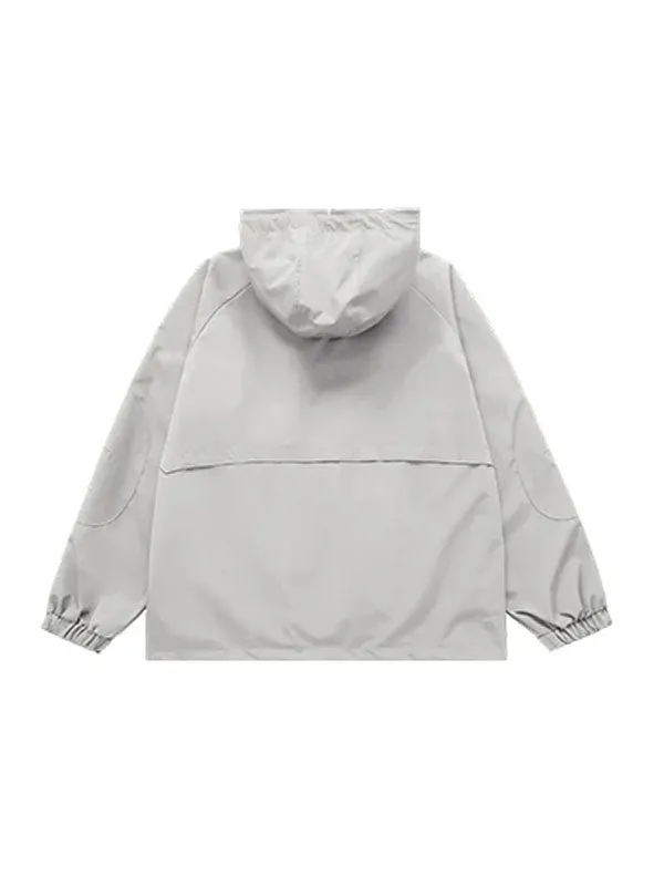 Windbreaker Jacket in Light Grey Color