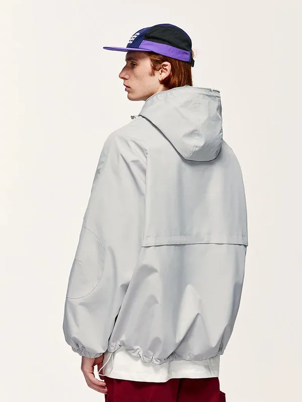 Windbreaker Jacket in Light Grey Color