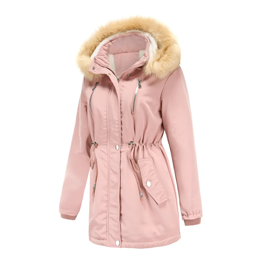 WInter Coat Detachable Hooded Feece Jacket Women