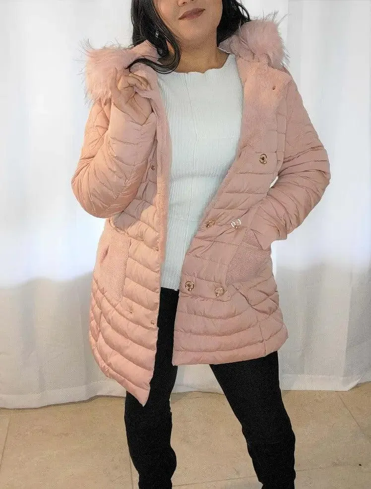 Winter Coat Specifications: | Mid-Length Hooded Faux Fur Lined Quilted