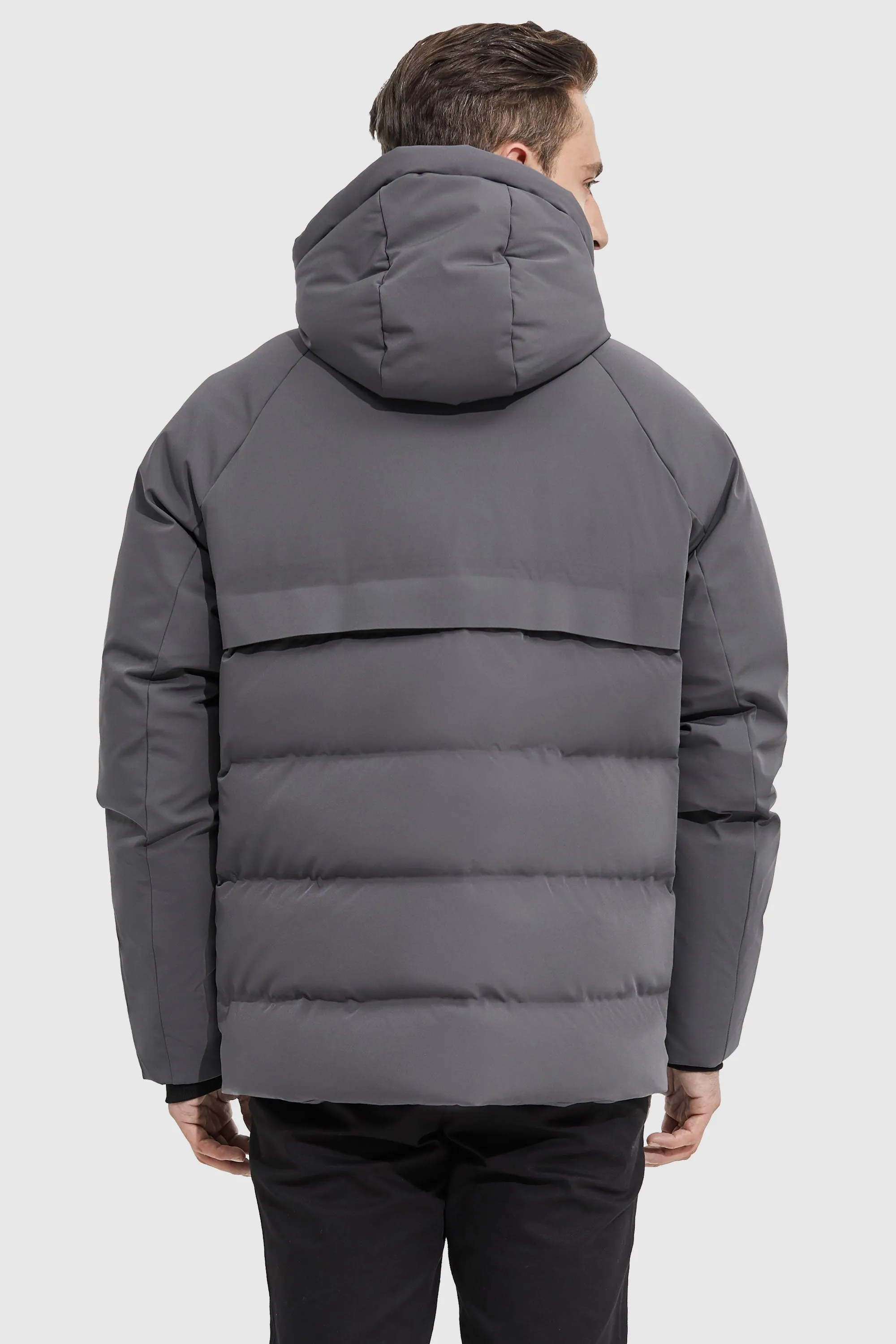 Winter Hood Ribbed Cuff Down Jacket