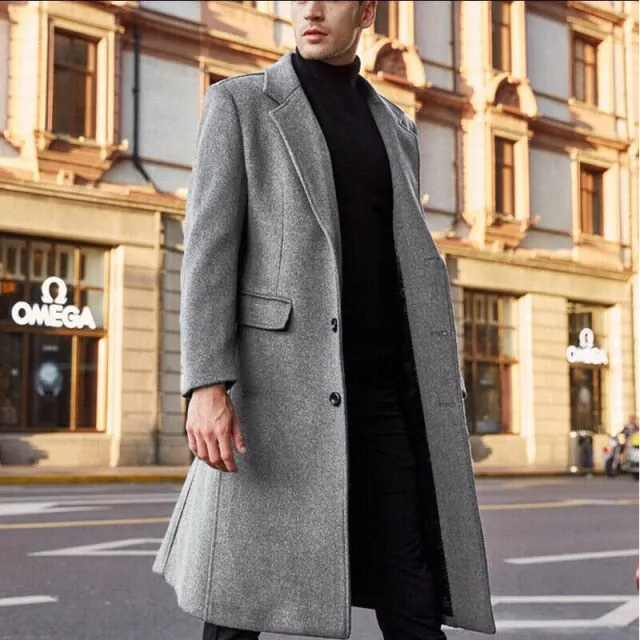 Winter Long Sleeve Notch Lapel Coat