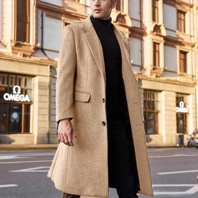 Winter Long Sleeve Notch Lapel Coat