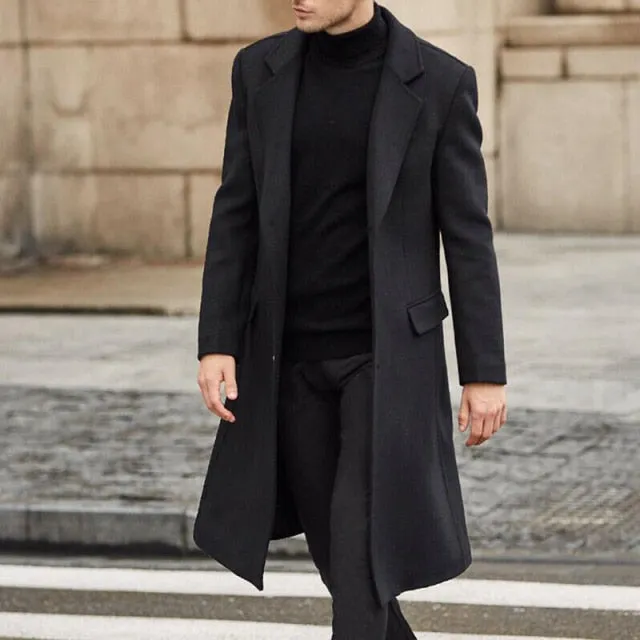 Winter Long Sleeve Notch Lapel Coat