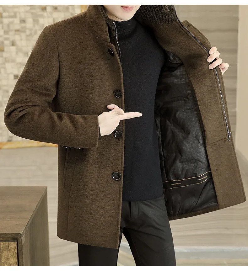 Winter Mid-length Men's Thickened Woolen Coat