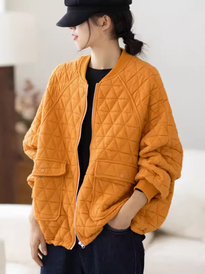 Women's Stylish Warm Zipper Front Pockets Coat