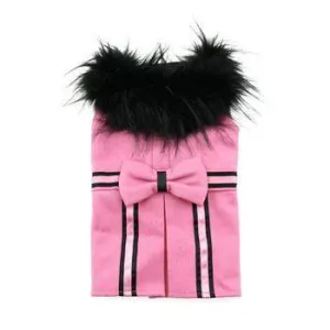 Wool Fur-Trimmed Harness Coat - Pink