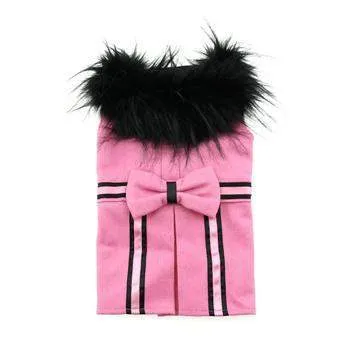 Wool Fur-Trimmed Harness Coat - Pink