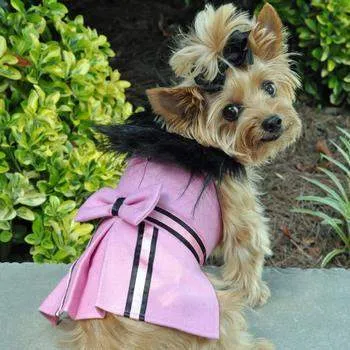 Wool Fur-Trimmed Harness Coat - Pink