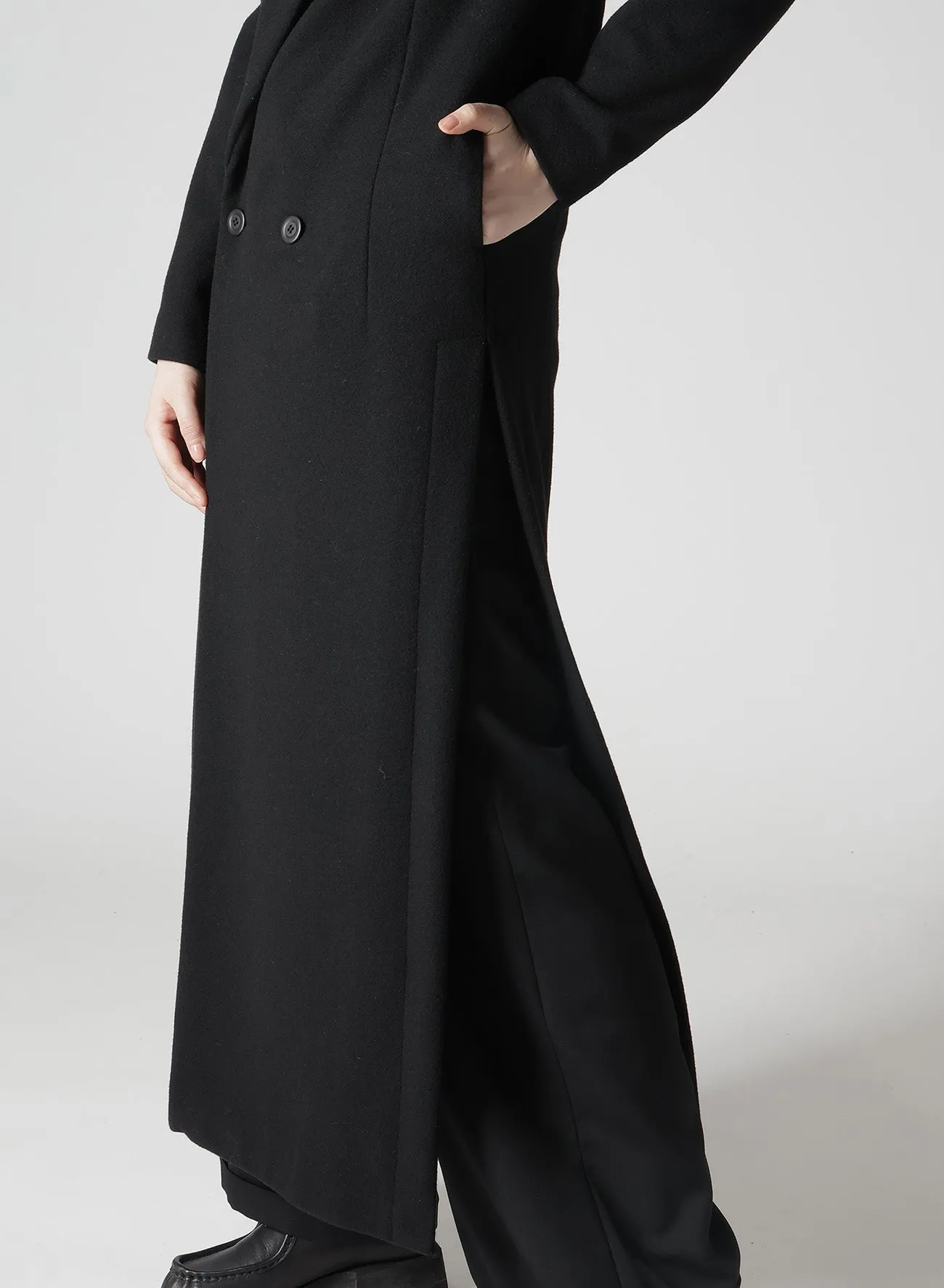 WOOL MOSSER LONG SLIT COAT